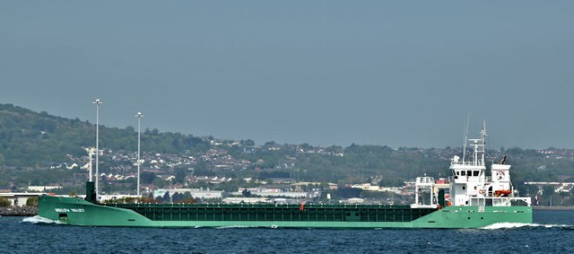 Transit: ARKLOW VALLEY entering English South Coast at The Dover Strait