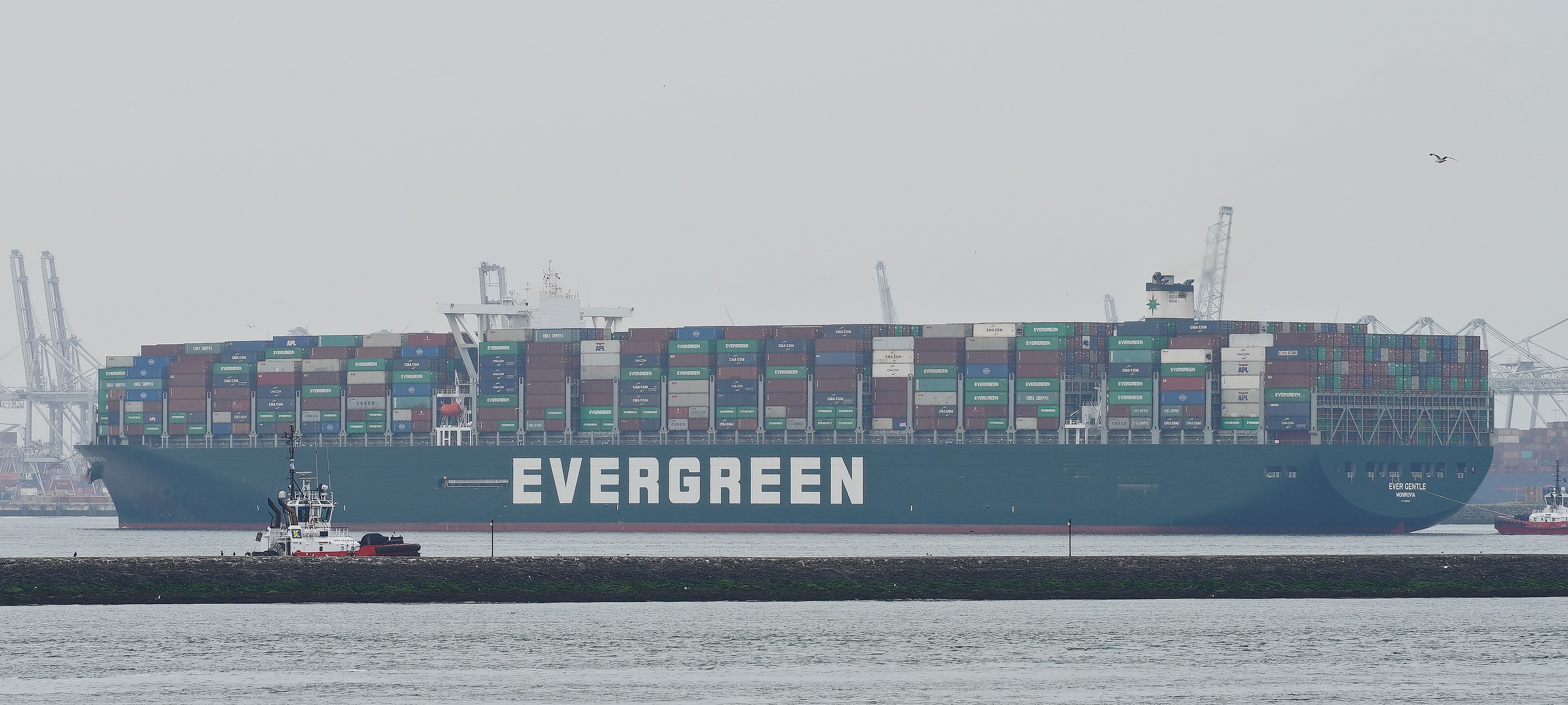 Transit: EVER GENTLE          entering English South Coast at The Dover Strait