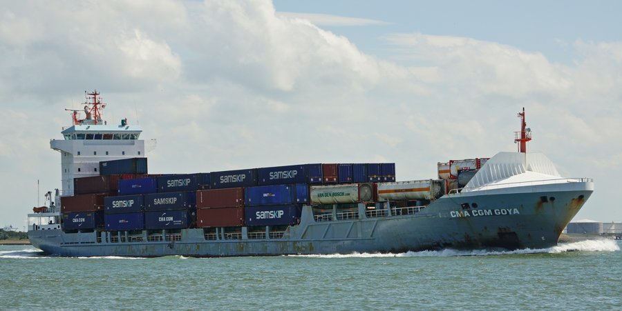 Transit: CMA CGM GOYA         entering English South Coast at The Dover Strait