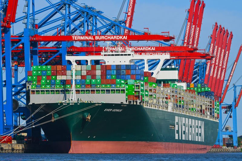 Transit: EVER GENIUS          entering English South Coast at The Dover Strait