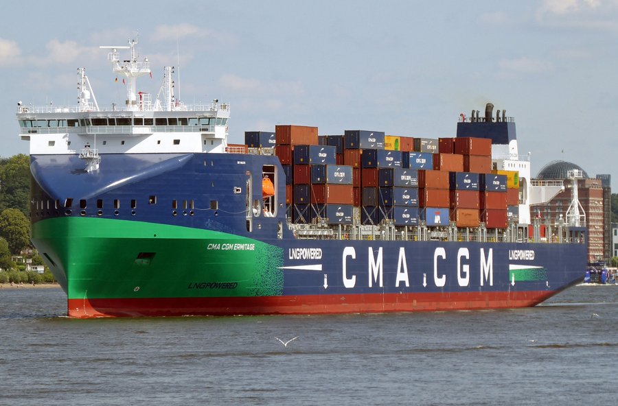 Transit: CMA CGM ERMITAGE entering English South Coast at The Dover Strait
