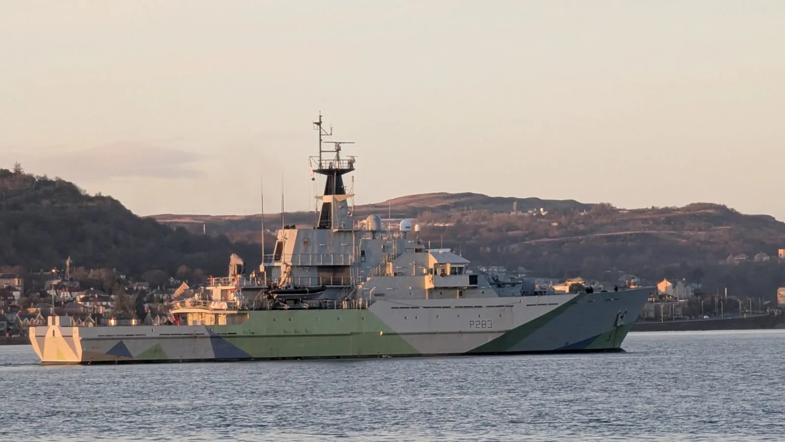Transit: HMS MERSEY           entering English South Coast at The Dover Strait
