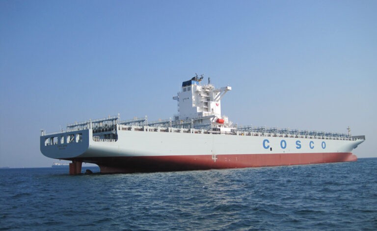Transit: COSCO JAPAN          entering English South Coast at The Dover Strait