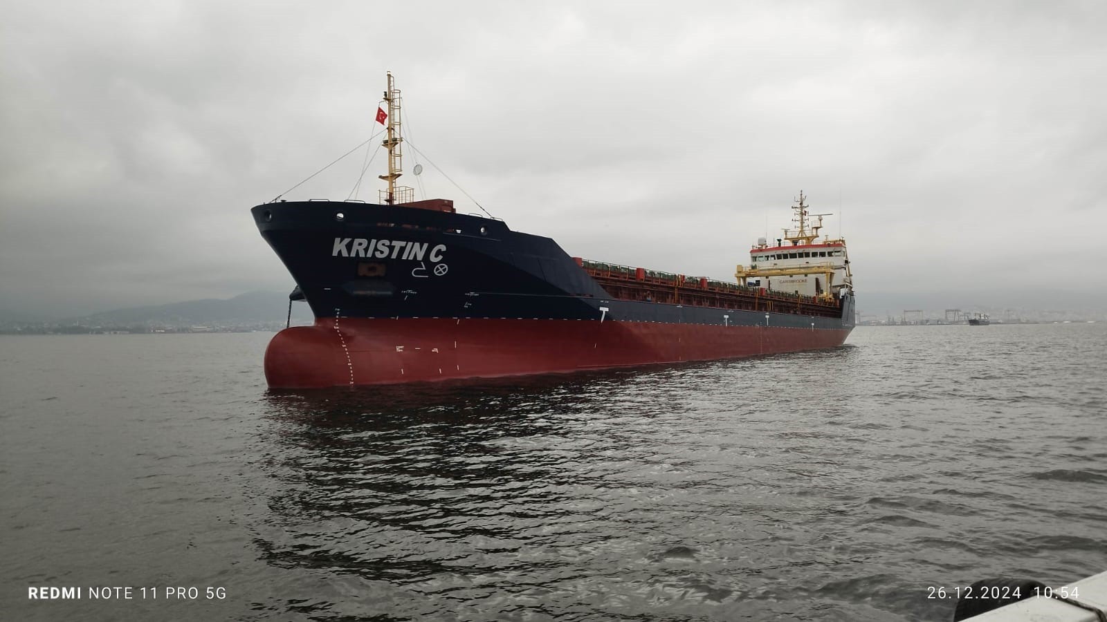 Transit: KRISTIN C entering English South Coast at The Dover Strait