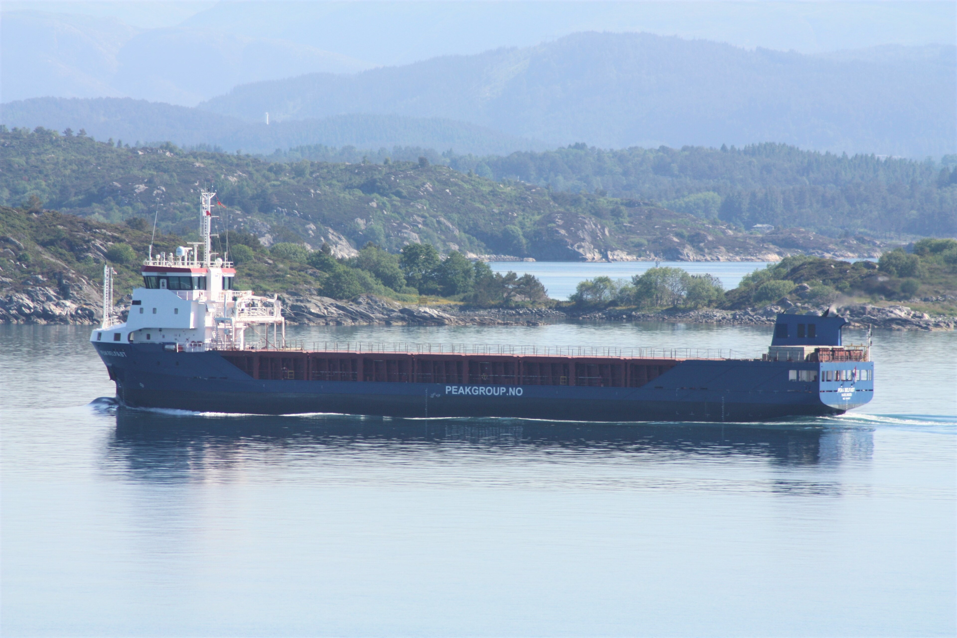 Transit: PEAK BELFAST         entering English South Coast at The Dover Strait