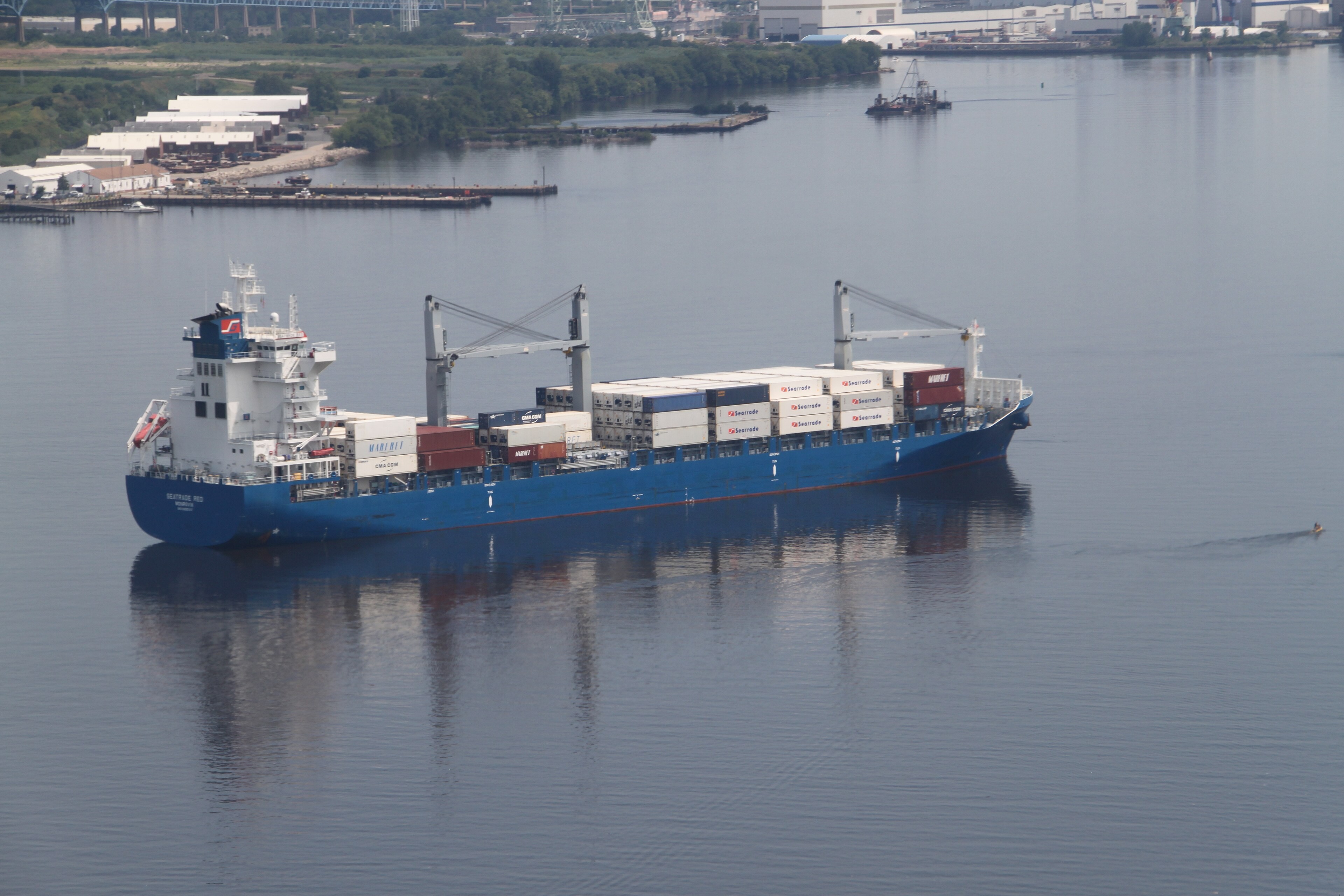 Transit: CMA CGM RED entering English South Coast at The Dover Strait