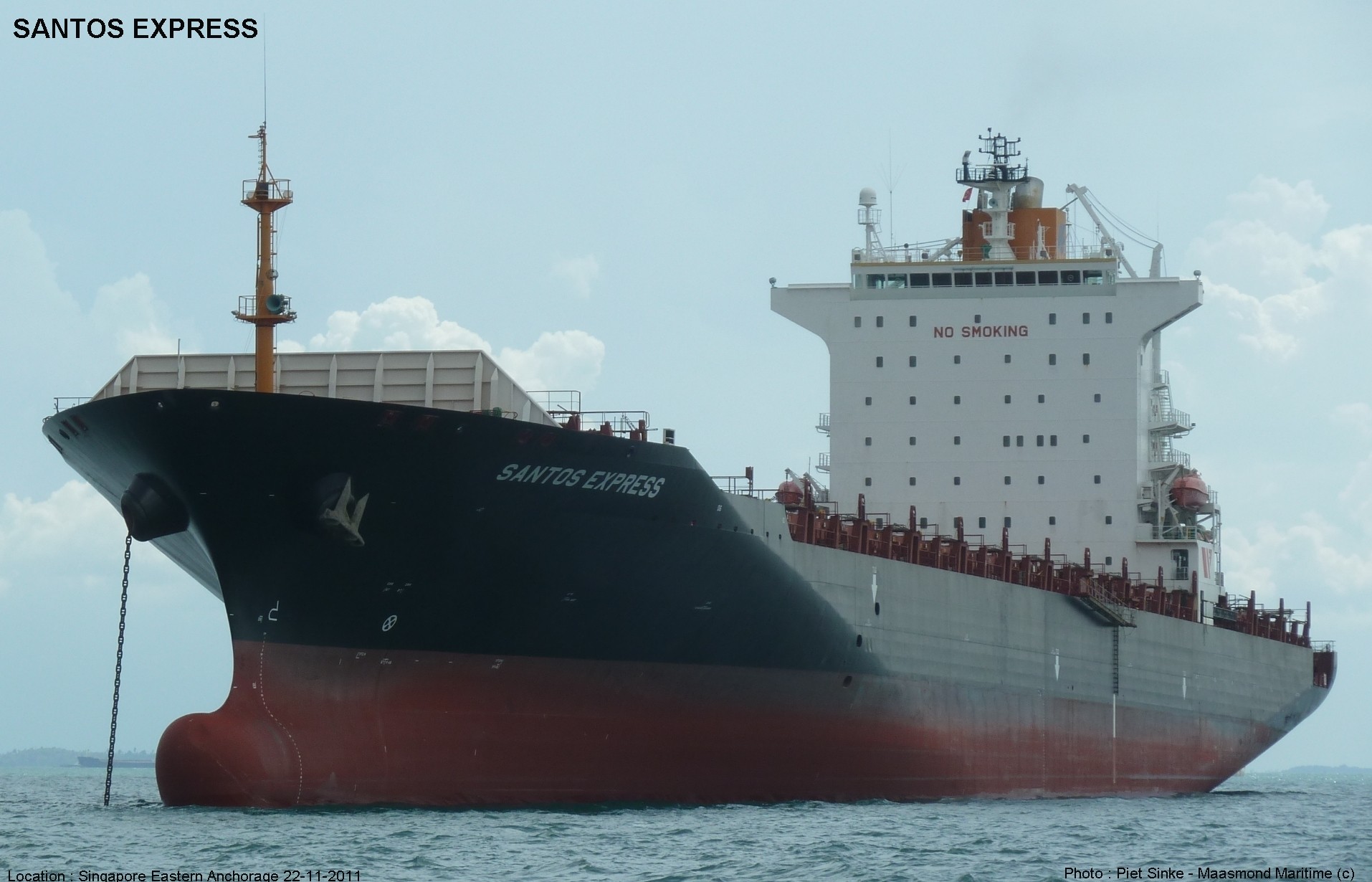 Transit: SANTOS EXPRESS       entering English South Coast at The Dover Strait