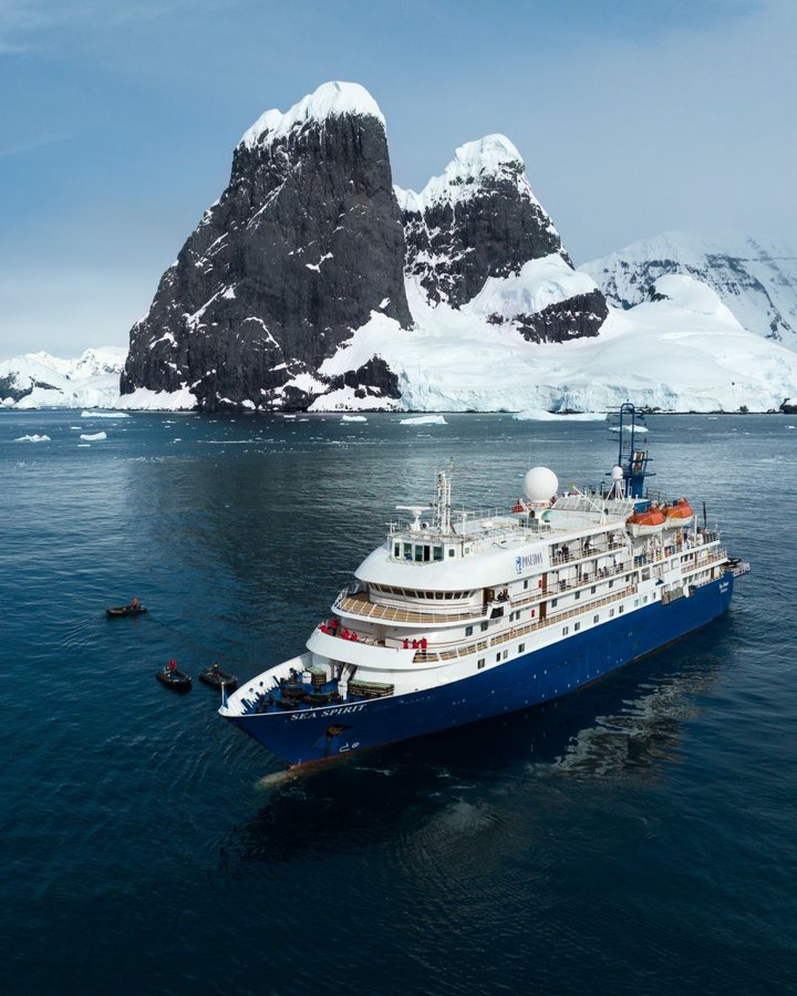 Photograph of the Expedition Cruise Ship: SEA SPIRIT  (IMO: 8802868). Documented in UK and Regional Shipping Movements.