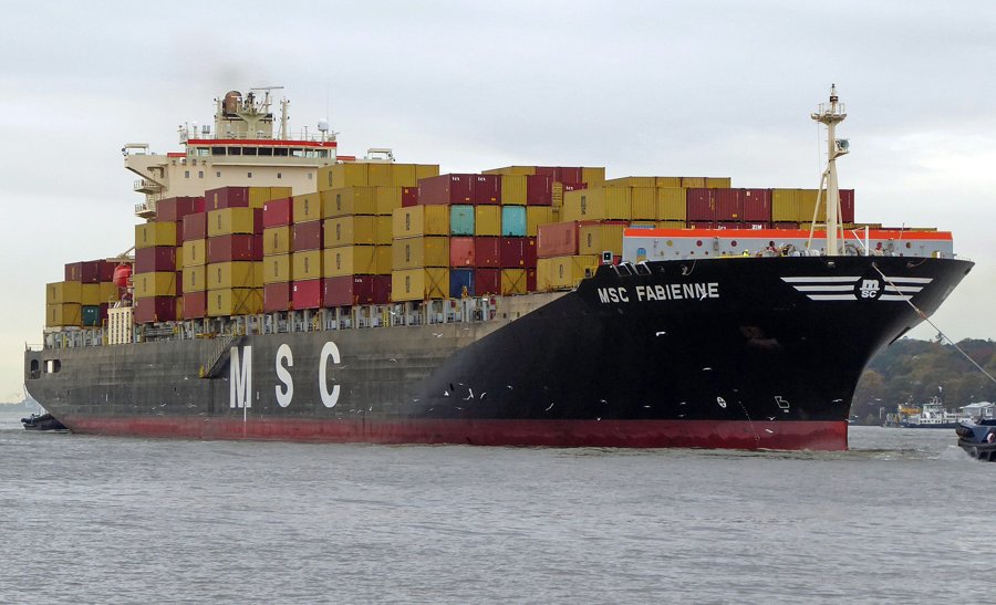 Transit: MSC FABIENNE         entering English South Coast at The Dover Strait