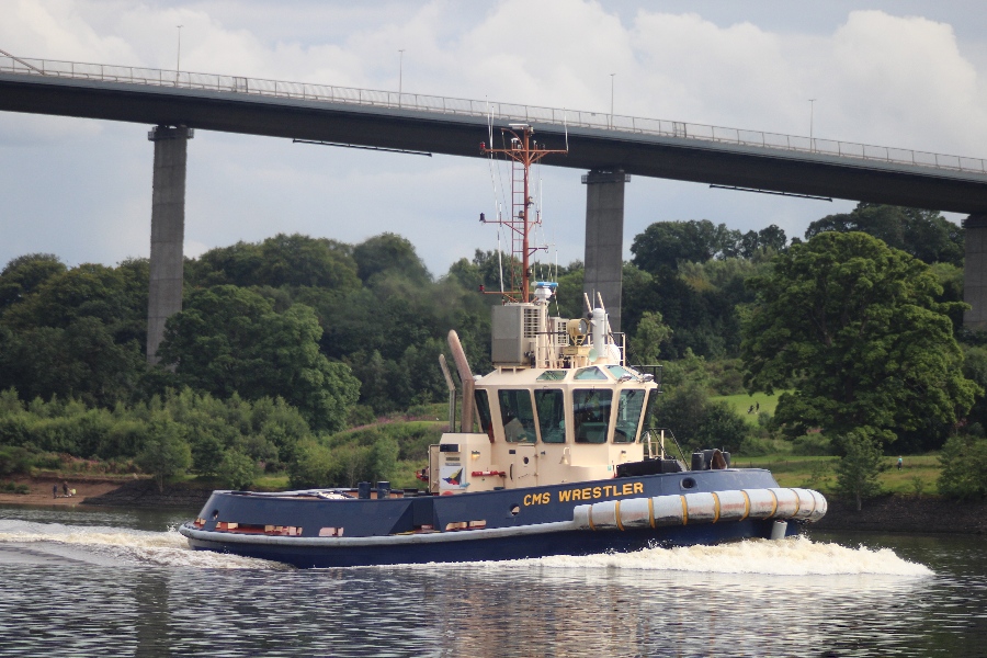 Photograph of the Tug (ASD Tug 2009 Design): CMS WRESTLER         (IMO: 9768825). Documented in UK and Regional Shipping Movements.